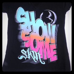 Skin Industries Black V Neck Tee Shirt